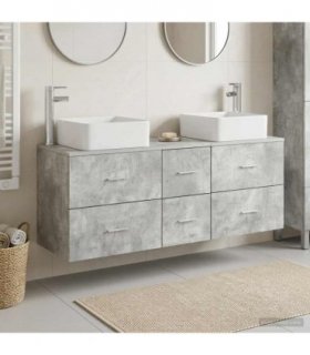 vidaXL Bathroom Cabinet Set 3 pcs Concrete Grey 49.5 x 41 x 63 cm — V0672257974