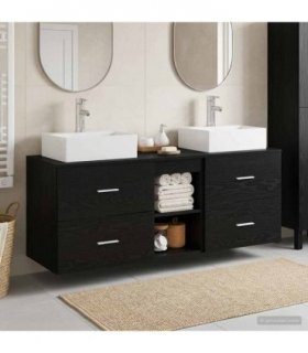 vidaXL Bathroom Cabinet Set 3 pcs Black 49.5 x 41 x 62.5 cm