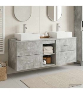 vidaXL Bathroom Cabinet Set 3 pcs Concrete Grey 49.5 x 41 x 62.5 cm