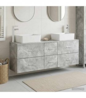 vidaXL Bathroom Cabinet Set 3 pcs Concrete Grey 53 x 34.5 x 63 cm — V0672258002