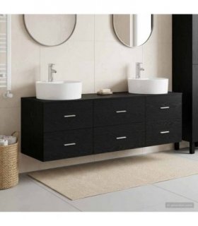 vidaXL Bathroom Cabinet Set 3 pcs Black 62.5 x 44.5 x 50 cm