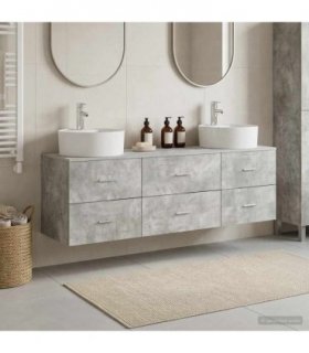 vidaXL Bathroom Cabinet Set 3 pcs Concrete Grey 62.5 x 44.5 x 50 cm