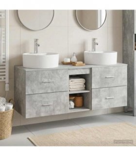 vidaXL Bathroom Cabinet Set 3 pcs Concrete Grey 49.5 x 44.5 x 65 cm