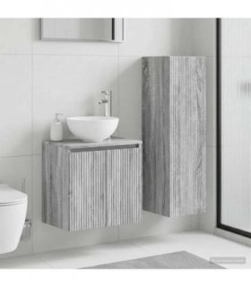 vidaXL Bathroom Furniture Set 2 pcs Grey Sonoma 33 x 34.5 x 100 cm — V0672258245