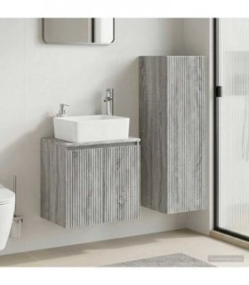 vidaXL Bathroom Furniture Set 2 pcs Grey Sonoma 33 x 34.5 x 100 cm — V0672258249