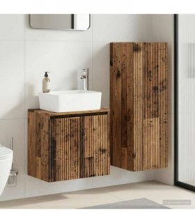 vidaXL Bathroom Furniture Set 2 pcs Old Wood 33 x 34.5 x 100 cm — V0672258254