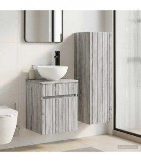 vidaXL Bathroom Furniture Set 2 pcs Grey Sonoma 33 x 34.5 x 100 cm — V0672258257