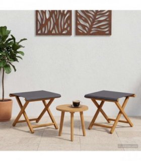 vidaXL Deck Chair 2 pcs Solid Eucalyptus Wood Grey