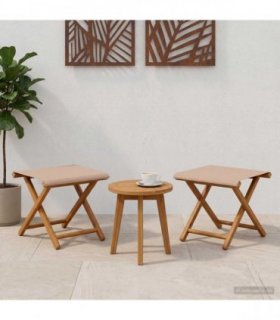 vidaXL Deck Chair 2 pcs Solid Eucalyptus Wood Taupe
