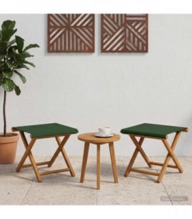 vidaXL Deck Chair 2 pcs Solid Eucalyptus Wood Green