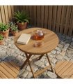 vidaXL Table Top Ø 40 x 3.5 Round Solid Teak Wood Natural — Size: Ø 40 cm