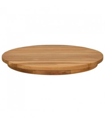 vidaXL Table Top Ø 40 x 3.5 Round Solid Teak Wood Natural — Size: Ø 40 cm