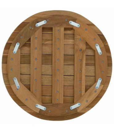 vidaXL Table Top Ø 40 x 3.5 Round Solid Teak Wood Natural — Size: Ø 40 cm