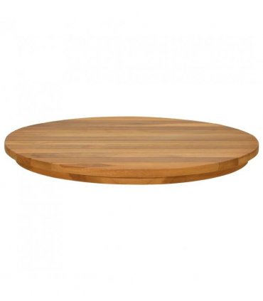 vidaXL Table Top Ø 50 x 3.5 Round Solid Teak Wood Natural — Size: Ø 50 cm