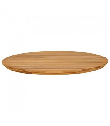 vidaXL Table Top Ø 80 x 3.5 Round Solid Teak Wood Natural — Size: Ø 80 cm