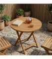 vidaXL Table Top Ø 70 x 3.5 Round Solid Teak Wood Natural — Size: Ø 70 cm