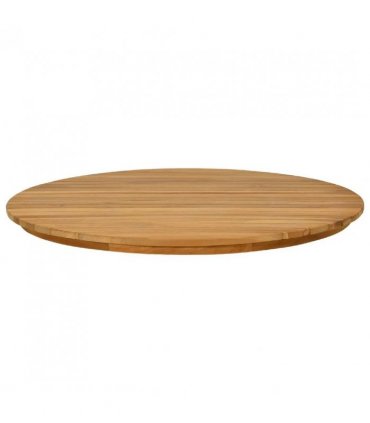 vidaXL Table Top Ø 70 x 3.5 Round Solid Teak Wood Natural — Size: Ø 70 cm