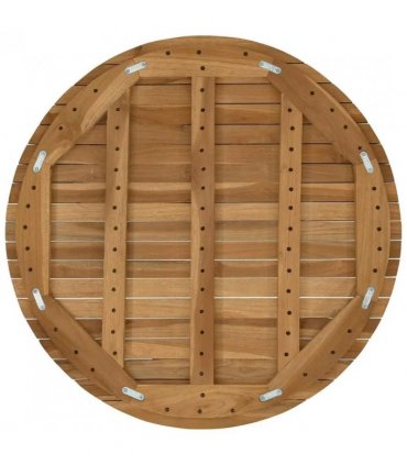 vidaXL Table Top Ø 70 x 3.5 Round Solid Teak Wood Natural — Size: Ø 70 cm