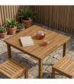 vidaXL Table Top 80 x 80 x 3.5 cm Square Solid Teak Wood Natural — Size: 80 x 80 cm