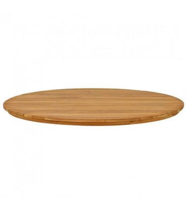 vidaXL Table Top Ø 90 x 3.5 Round Solid Teak Wood Natural — Size: Ø 90 cm
