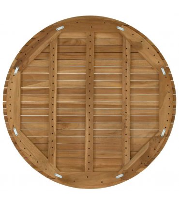 vidaXL Table Top Ø 90 x 3.5 Round Solid Teak Wood Natural — Size: Ø 90 cm