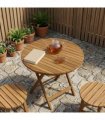 vidaXL Table Top Ø 60 x 3.5 Round Solid Teak Wood Natural — Size: Ø 60 cm