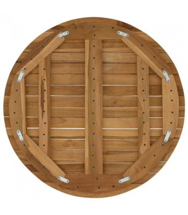 vidaXL Table Top Ø 60 x 3.5 Round Solid Teak Wood Natural — Size: Ø 60 cm