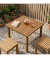 vidaXL Table Top 70 x 70 x 3.5 cm Square Solid Teak Wood Natural — Size: 70 x 70 cm