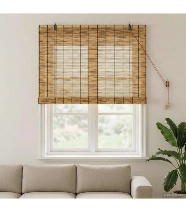 vidaXL Roller Blind Brown 120 x 160 cm Reed