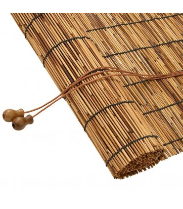 vidaXL Roller Blind Brown 120 x 160 cm Reed