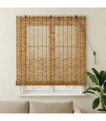 vidaXL Roller Blind Brown 140 x 160 cm Reed