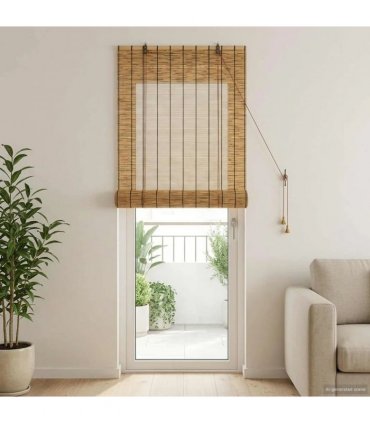 vidaXL Roller Blind Brown 60 x 220 cm Reed