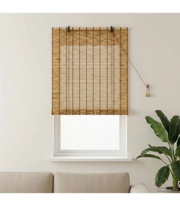 vidaXL Roller Blind Brown 100 x 160 cm Reed