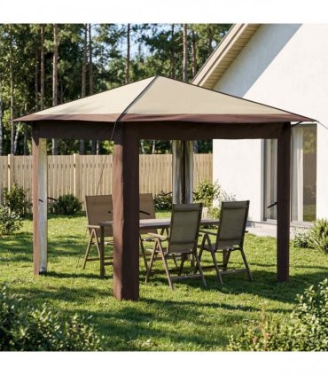 vidaXL Gazebo without Sidewall 2.6 x 2.6 m Cream and Brown