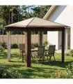 vidaXL Gazebo without Sidewall 2.6 x 2.6 m Cream and Brown