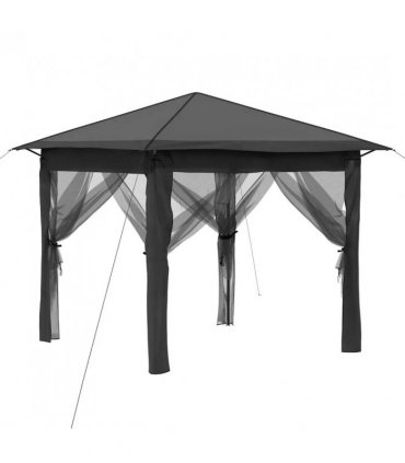 vidaXL Gazebo with 4 Sidewalls 2.6 x 2.6 m Light Grey and Anthracite