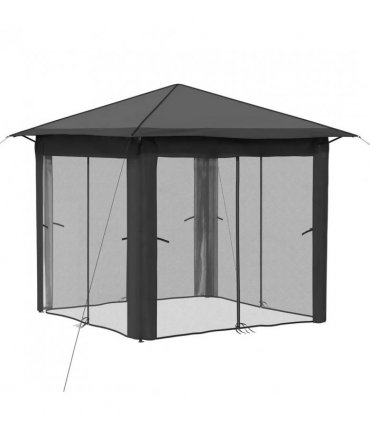 vidaXL Gazebo with 4 Sidewalls 2.6 x 2.6 m Light Grey and Anthracite