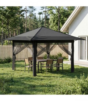 vidaXL Gazebo with 4 Sidewalls Light Grey and Anthracite