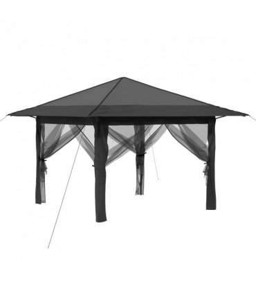 vidaXL Gazebo with 4 Sidewalls Light Grey and Anthracite