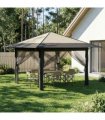 vidaXL Gazebo with 4 Sidewalls Cream and Anthracite