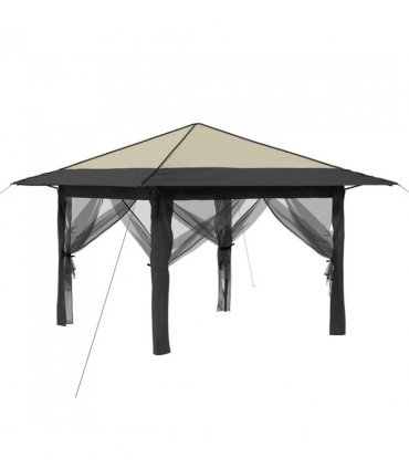 vidaXL Gazebo with 4 Sidewalls Cream and Anthracite