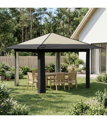 vidaXL Gazebo without Sidewall Cream and Anthracite