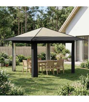 vidaXL Gazebo without Sidewall Cream and Anthracite