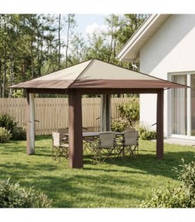 vidaXL Gazebo without Sidewall Cream and Brown