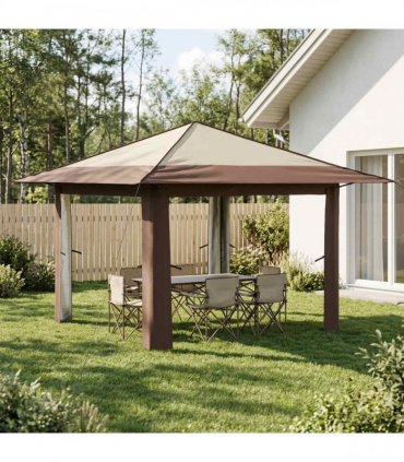 vidaXL Gazebo without Sidewall Cream and Brown