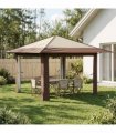 vidaXL Gazebo without Sidewall Cream and Brown