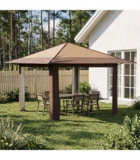 vidaXL Gazebo without Sidewall Beige and Brown