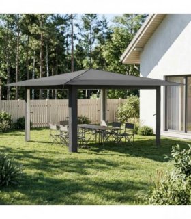vidaXL Gazebo without Sidewall 4 x 4 m Light Grey and Anthracite