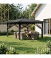 vidaXL Gazebo with 4 Sidewalls 4 x 4 m Light Grey and Anthracite
