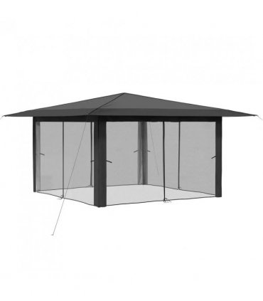 vidaXL Gazebo with 4 Sidewalls 4 x 4 m Light Grey and Anthracite
